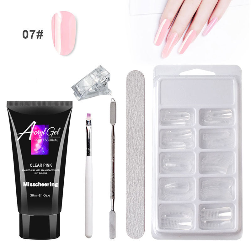 Painless Extension Gel Nail Art Without Paper Holder Quick Model Painless Crystal Gel Set - Peakshop