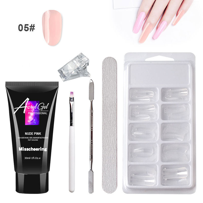 Painless Extension Gel Nail Art Without Paper Holder Quick Model Painless Crystal Gel Set - Peakshop