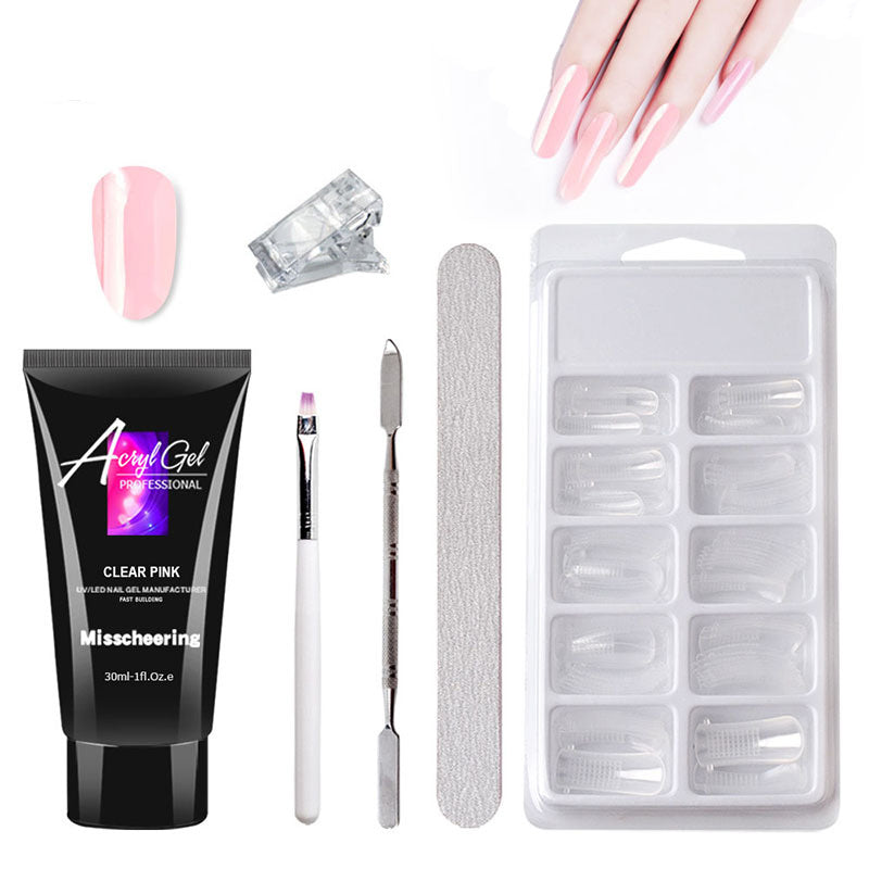 Painless Extension Gel Nail Art Without Paper Holder Quick Model Painless Crystal Gel Set - Peakshop