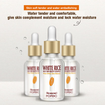 HOREC White Rice Whitening Serum Face Moisturizing Cream Anti Wrinkle Anti Aging Face Fine Lines Acne Treatment Skin Care 15ml - Peakshop