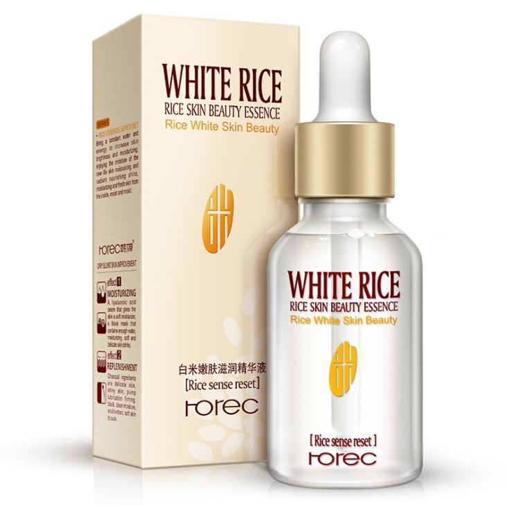 HOREC White Rice Whitening Serum Face Moisturizing Cream Anti Wrinkle Anti Aging Face Fine Lines Acne Treatment Skin Care 15ml - Peakshop