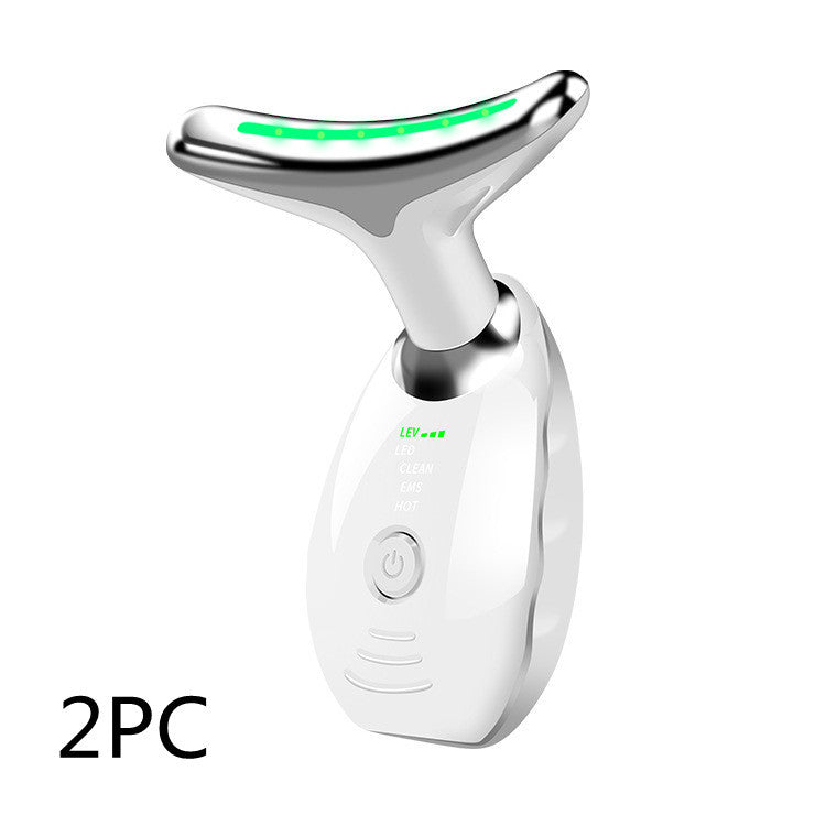 Neck Face Beauty Device Colorful LED Photon Therapy Skin Tighten Reduce Double Chin Anti Wrinkle Remove Lifting Massager - Peakshop