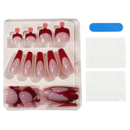 Nail Dressing Nail Bright Red Hand And Foot Patch Set - Peakshop