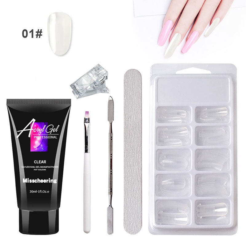 Painless Extension Gel Nail Art Without Paper Holder Quick Model Painless Crystal Gel Set - Peakshop