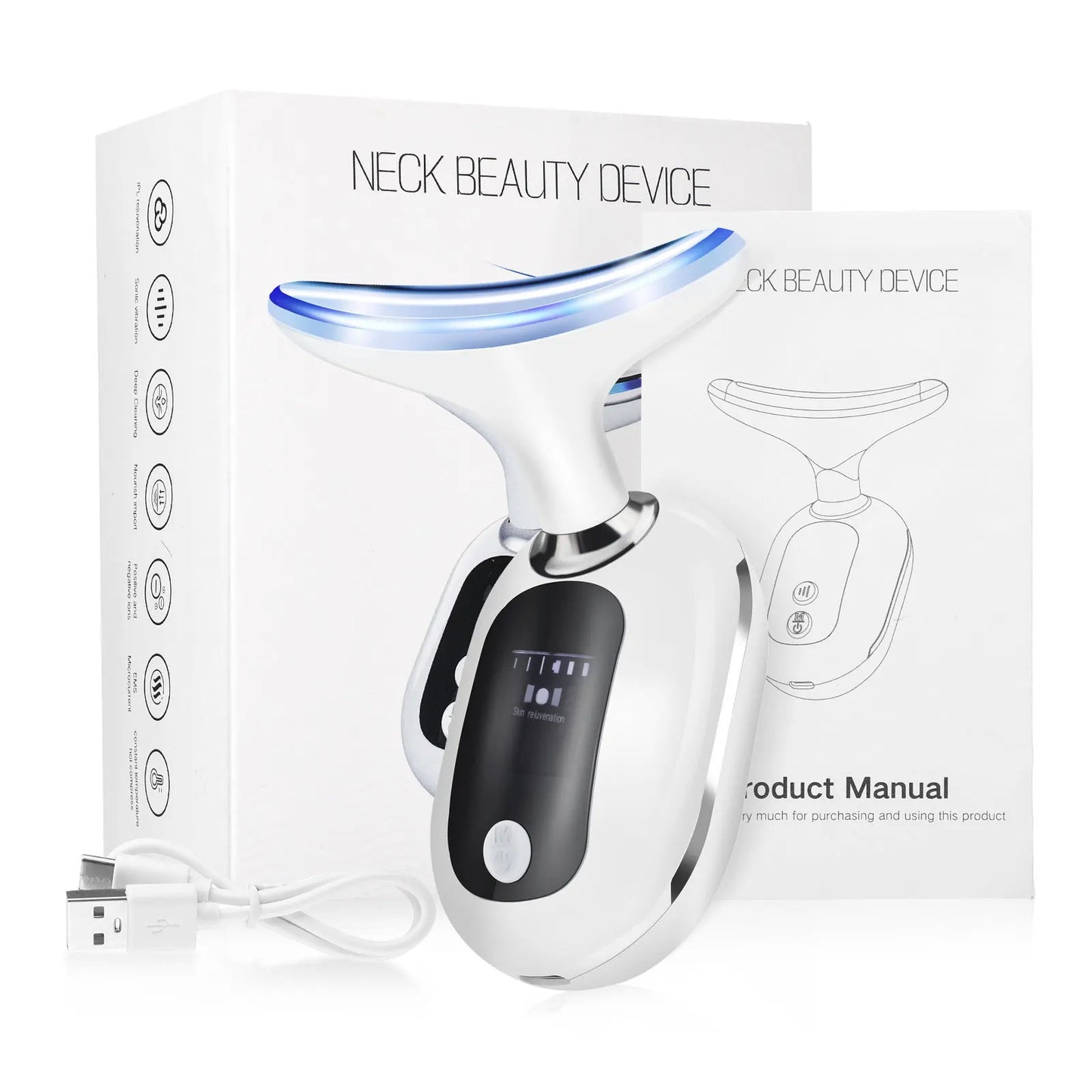 PeakShop™ Color Light Neck & Face Beauty Instrument – Experience Relaxation and Radiance in One Device! - Peakshop