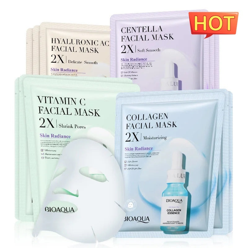 PeakShop Premium Face Mask Set - Collagen, Hyaluronic Acid, and Vitamin C for Ultimate Hydration, Firming, and Radiant Skin - Peakshop