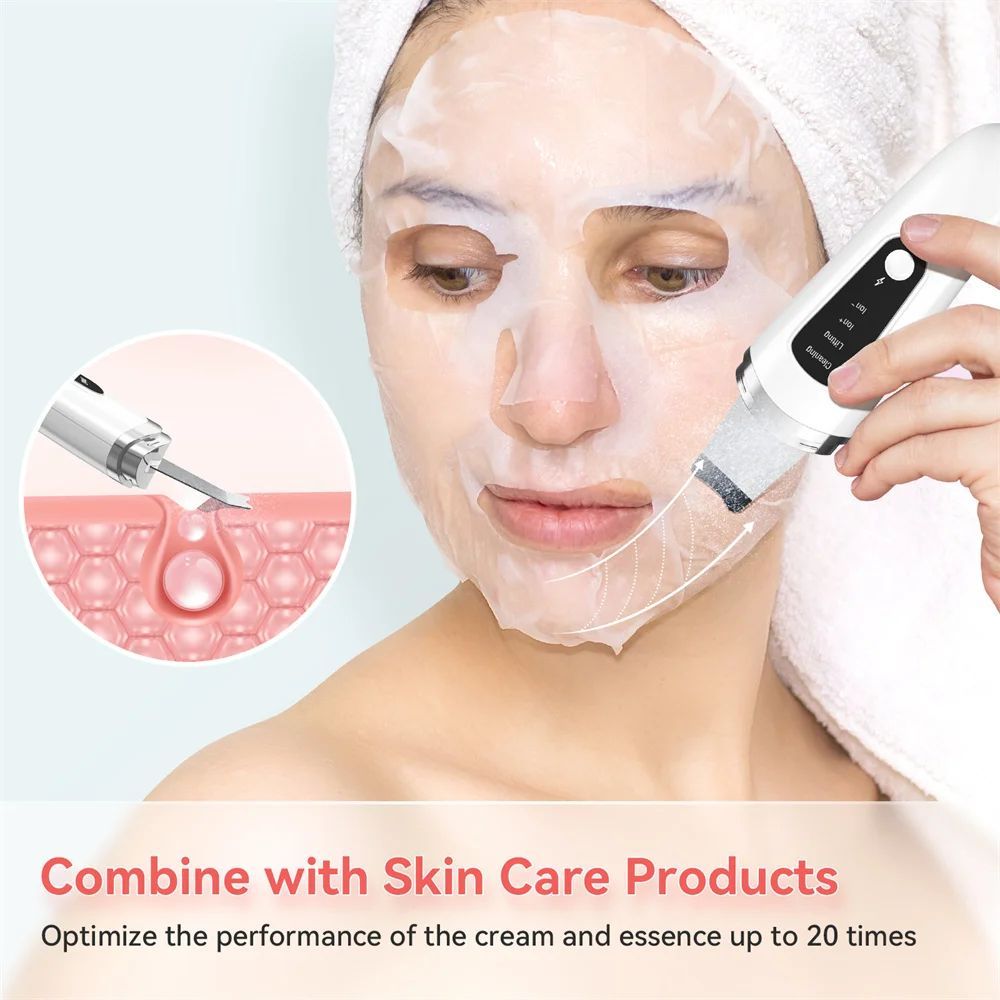 Skin Scrubber Face Spatula Facial Skin Exfoliator Scraper And Blackhead Remover Pore Cleaner With Face Lifting Deep Cleansing Face Lifting Machine For Blackhead Extractor - Peakshop